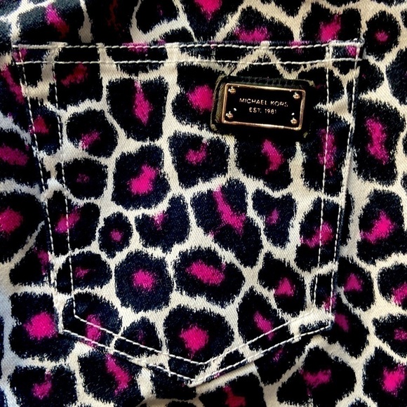 Michael Kors Pink Leopard Jeans Size 4 - Picture 5 of 6